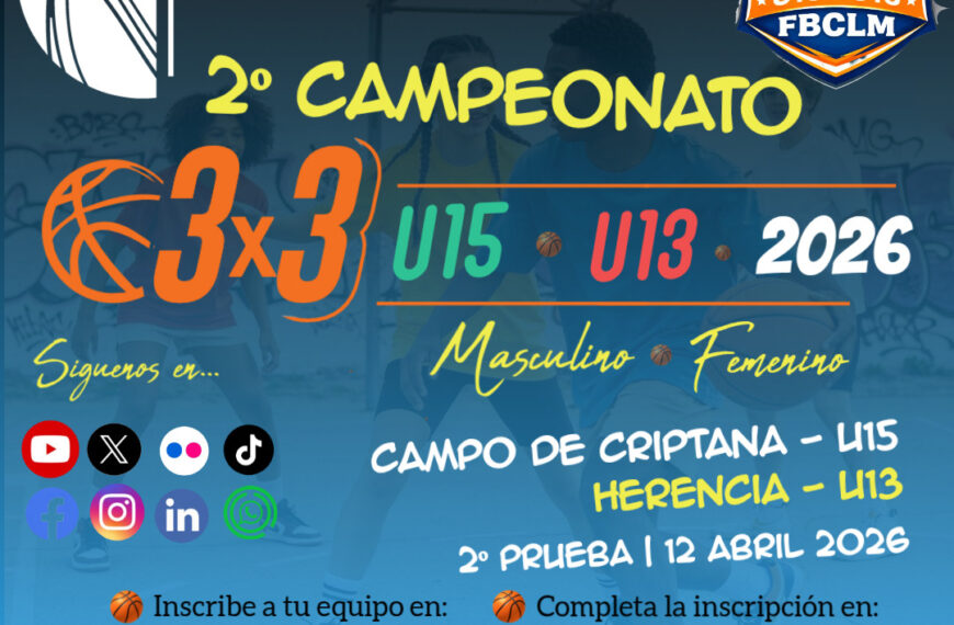 ¡No te pierdas la 2ª Parada del Campeonato Regional 3×3 U13 y U15 en Campo de Criptana y Herencia! ¡Inscríbete ahora!