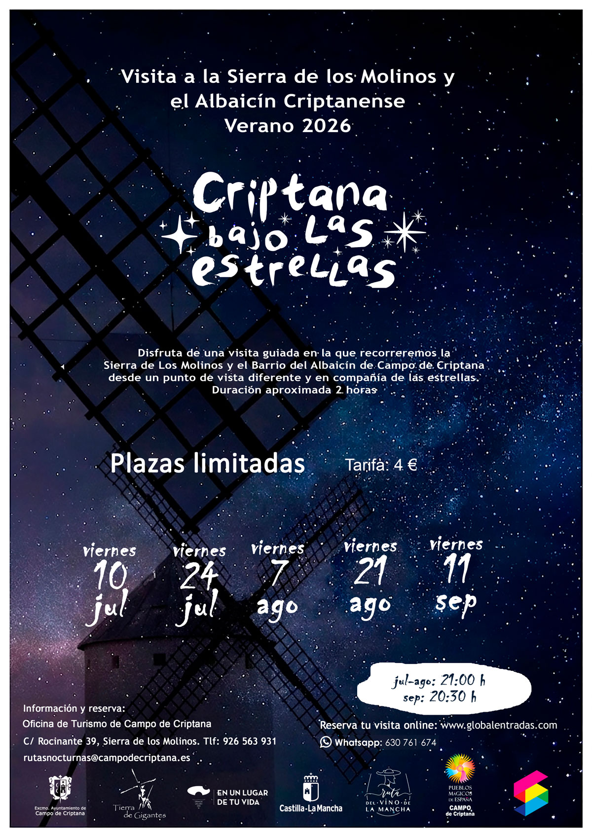 Vuelven las Rutas Nocturnas «Criptana Bajo las Estrellas» Este Verano 2026